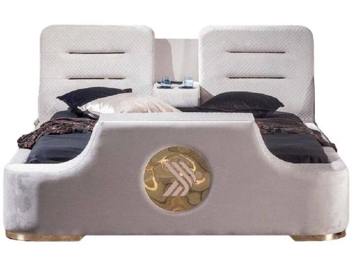 JVmoebel Multimediabett Doppelbett Modern Luxus Hocker Multifunktion Design Polster Samt Neu, Made in Europa, weiß, 180 x 200 cm JVmoebel Multimediabett Doppelbett Modern Luxus Hocker Multifunktion Design Polster Samt Neu, Made in Europa, weiß, 180 x 200 cm von OTTO