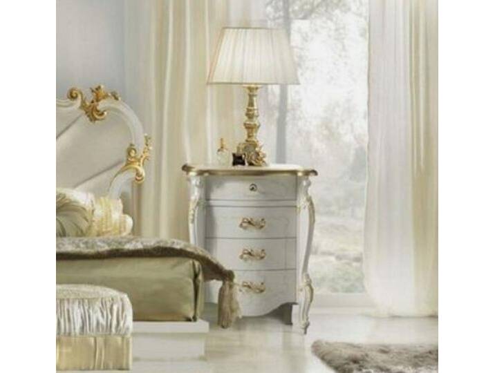 JVmoebel Nachttisch Barock Nachttisch Nachtschrank Kommode Beistelltisch Hochglanz Möbel, Made in Europa, weiß von OTTO