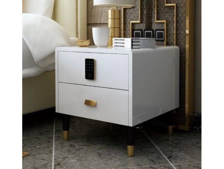 JVmoebel Nachttisch Hochglanz Nachtkommode Tisch Konsole in Gold und Weiß, Made in Europa, weiß von OTTO