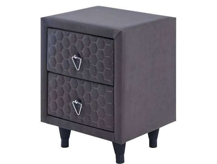 JVmoebel Nachttisch Luxuriöser Grauer 2-Schubladen Nachttisch Schlafzimmer Designer Möbel (Nachttisch), Made in Europa, grau von OTTO