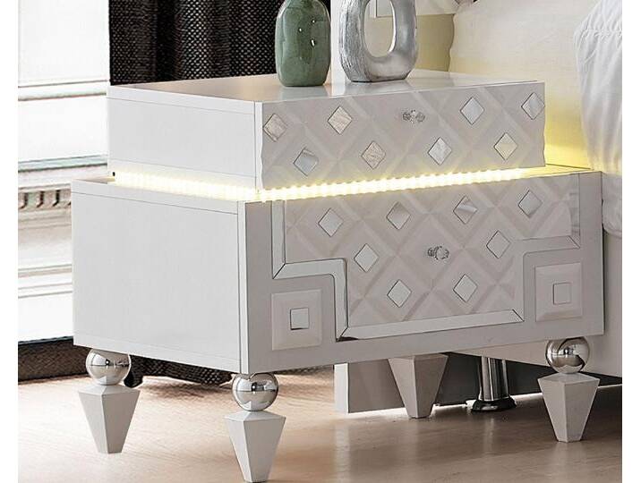 JVmoebel Nachttisch Moderner Weißer 1x Nachttisch Designer Schlafzimmer Möbel Holzkasten (Nachttisch), Made in Europa, weiß von OTTO