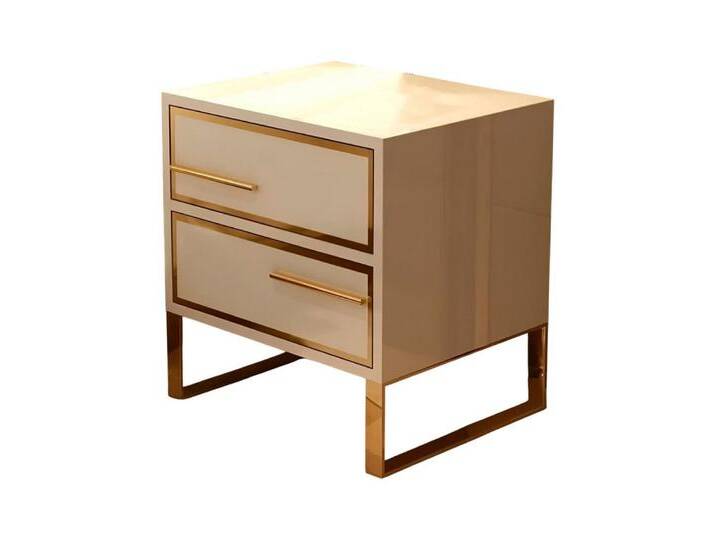 JVmoebel Nachttisch Tisch Schlaf Zimmer Beistell Metall Glanz Tische (Nachttisch), Made in Europa, weiß, Weiß von OTTO