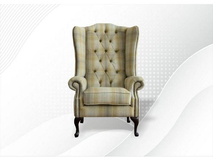 JVmoebel Ohrensessel Chesterfield Sessel Grau - Textil Polster Couch für ein Sitzplatz, Made in Europa, grau von OTTO