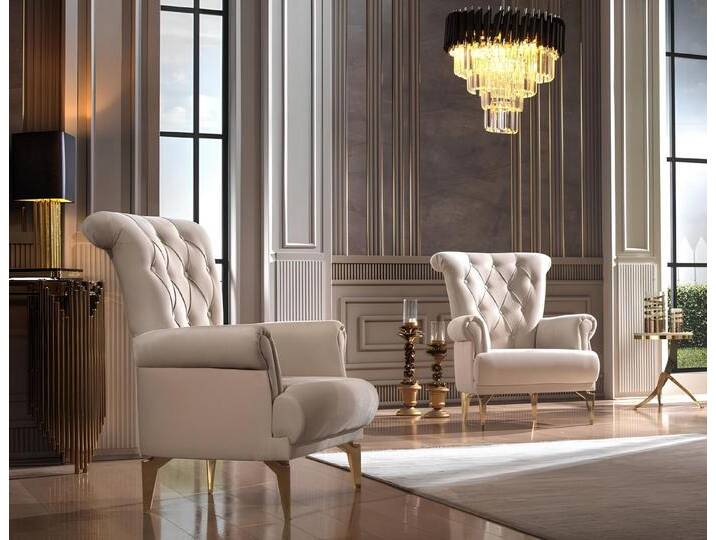 JVmoebel Ohrensessel Clubsessel Sessel Wohnzimmersessel Relaxliege Fernsehsessel Polster (Garnitur Sessel 2tlg), Made in Europa, beige von OTTO