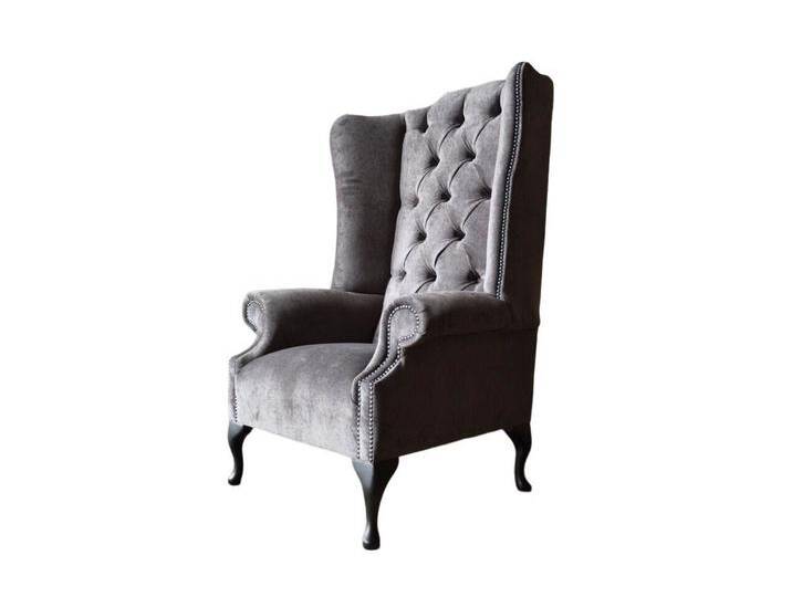 JVmoebel Ohrensessel Design Sessel Grau Chesterfield Polster Samt Modern Textil (Sessel), Made in Europa, grau von OTTO