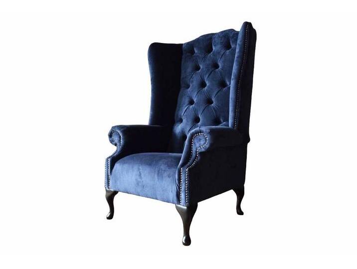 JVmoebel Ohrensessel Luxus Sessel im Chesterfield Design in Blau – Polster Couch (Ohrensessel), Made in Europa, blau von OTTO