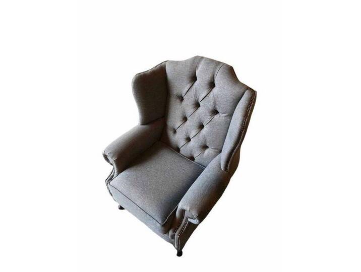 JVmoebel Ohrensessel Moderner grauer Ohrensessel aus Stoff für das Wohnzimmer (Ohrensessel), Made in Europa, grau von OTTO