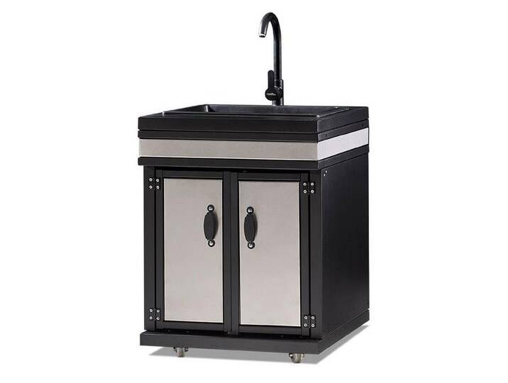 JVmoebel Outdoor-Küchenmodul Elegantes silbernes Außenküchenmodul aus MDF und Edelstahl Made in Europe, silberfarben von OTTO