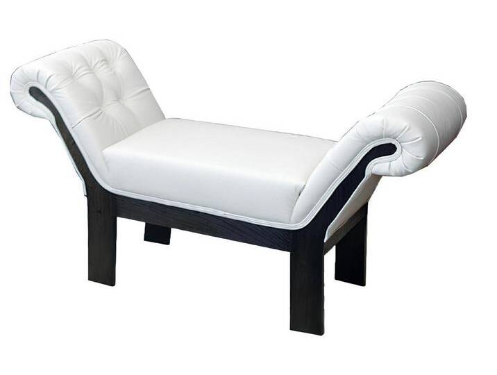 JVmoebel Polsterbank Chesterfield Hocker Leder Polster Fußhocker Chaise Ottomane Relax Pouf (KLEOPATRA II HOCKER CHESTERFIELD), Made in Europa, weiß von OTTO