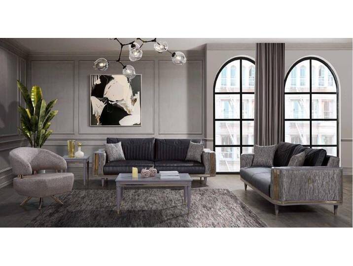 JVmoebel Sofa Designer Sofas und Tischset in Grau für das Wohnzimmer, 5 Teile, Made in Europa, grau von OTTO