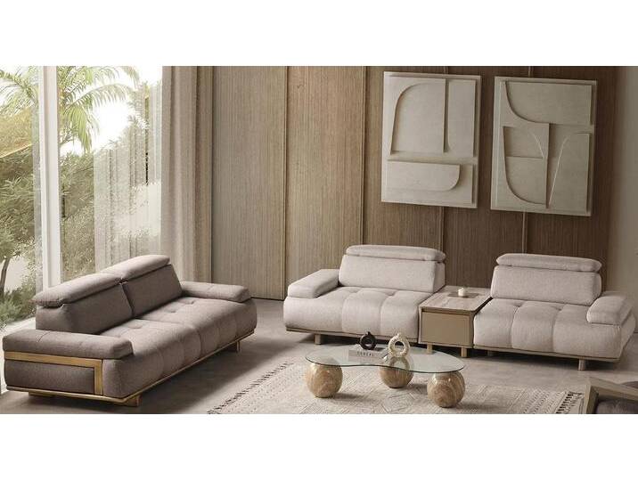 JVmoebel Polstergarnitur Hellgraue Polstergarnitur Wohnzimmer Designer Couchen 2x Textilsofas, (4-Sitzer Sofa / 3-Sitzer Sofa), Made in Europa von OTTO