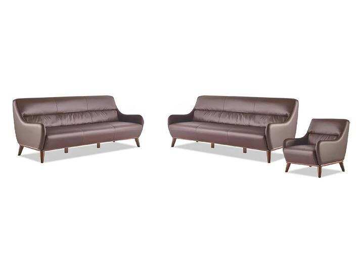 JVmoebel Polstergarnitur Sitzmöbel 3-Sitzer Sessel Braun Ledersofas Couch Lehnsessel Klassisch, (Sofa-Set 3tlg (2x 3-Sitzer + Sessel), Made in Europa von OTTO