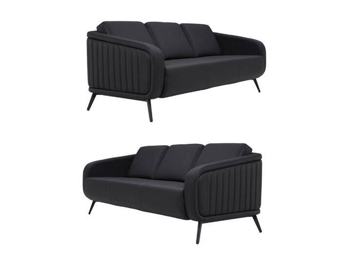 JVmoebel Polstergarnitur Sofagarnitur Couch Polster Modern 3+3 Sitzer Set Design Sofas Polster, (2-tlg., 2x 3-Sitzer Sofa), Made in Europa, schwarz von OTTO