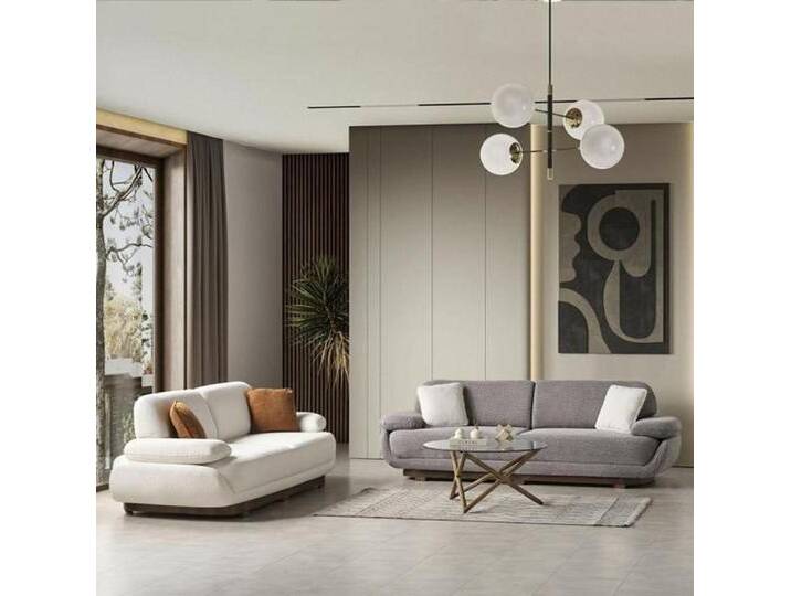 JVmoebel Polstergarnitur Sofagarnitur Polstermöbel Sofa Set Wohnzimmer Designer 3+3 Couch Sofas, (2x Sofa 3 Sitzer), Made in Europa, grau von OTTO