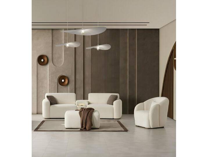 JVmoebel Polstergarnitur Sofagarnitur Relaxgarnitur Big Sofa 4-sitzer + Puff + Sessel Textil, (Sofa 4 Sitzer + Puff + Sessel), Made in Europa, weiß von OTTO