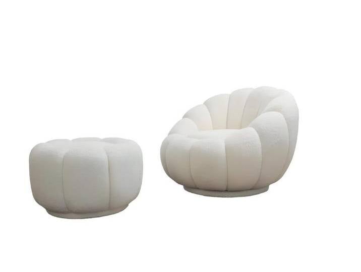 JVmoebel Relaxsessel Moderner Relaxsessel Club Chair Sessel Einsitzer Polster Möbel (2-St., Sessel, Hocker), Made in Europe, weiß von OTTO