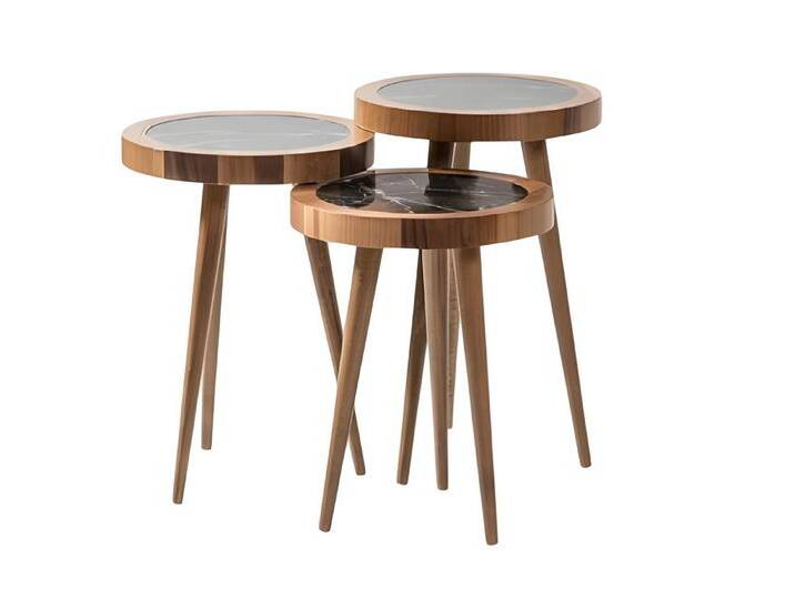 JVmoebel Satztisch Modische runde Beistelltische in modernem Design auf drei Beinen (Beistelltisch 1, Beistelltisch 2, Beistelltisch 3) von OTTO