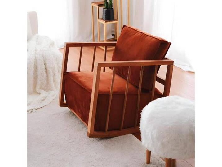 JVmoebel Schaukelsessel Wohnzimmer Polstersessel Einsitzer Sessel Sitzer Stoff Orange Design (1-St., Sessel), Made in Europa, orange von OTTO