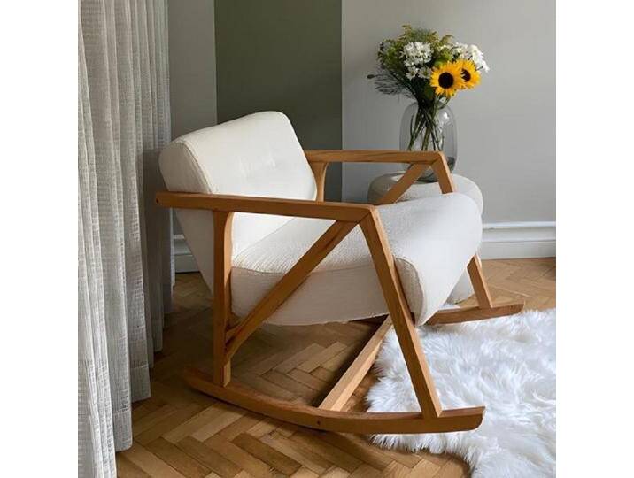 JVmoebel Schaukelsessel Wohnzimmer Polstersessel Einsitzer Sessel Sitzer Stoff Weiß Design (1-St., Sessel), Made in Europa, weiß von OTTO