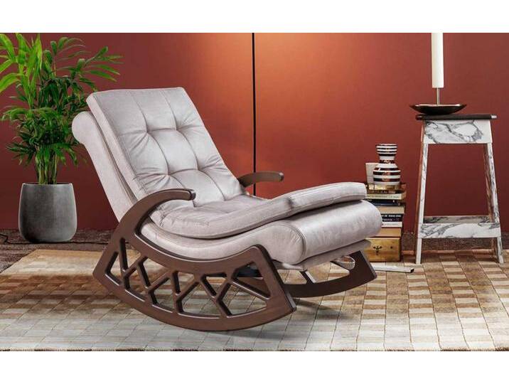 JVmoebel Schaukelstuhl Moderner Holz Schaukelstuhl Wohnzimmer Relax Möbel Holzgestell Neu (1 St), Made in Europa, beige von OTTO