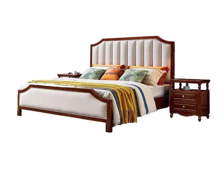 JVmoebel Schlafzimmer-Set Bett 2x Nachttische 3 tlg. Schlafzimmer Set Klassisch Schlafzimmer, Made in Europa, braun weiß JVmoebel Schlafzimmer-Set Bett 2x Nachttische 3 tlg. Schlafzimmer Set Klassisch Schlafzimmer, Made in Europa, braun weiß von OTTO