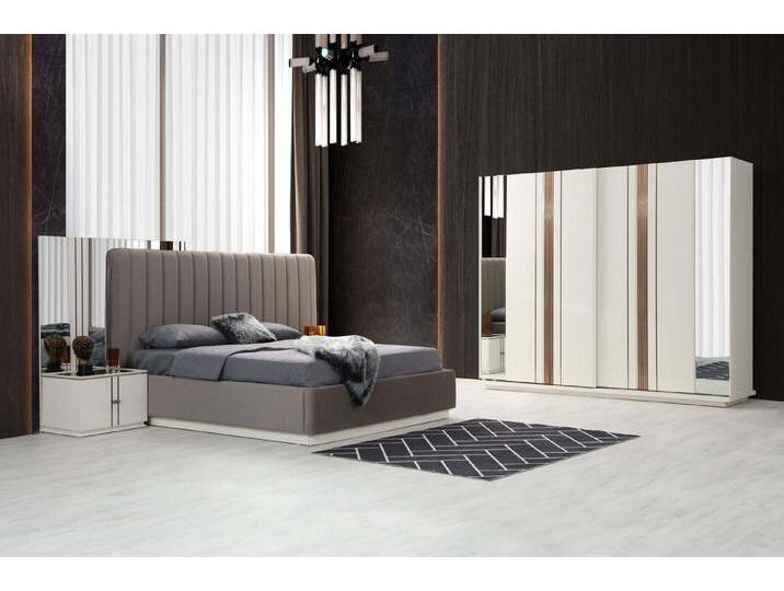 JVmoebel Schlafzimmer-Set Bett Nachttisch Kleiderschrank 4 tlg. Schlafzimmer Set Design Modern, (4-tlg., 1x Bett+2x Nachttische+1x Kleiderschrank) von OTTO
