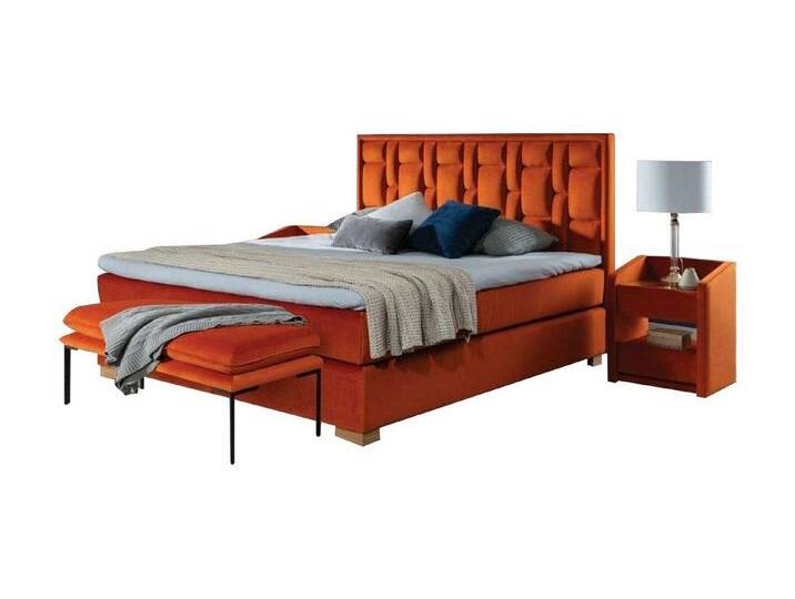 JVmoebel Schlafzimmer-Set Bett Schlafzimmer Set 4tlg. Nachttisch 2x Sitzbank Betten moderne, Made in Europa, orange, Orange JVmoebel Schlafzimmer-Set Bett Schlafzimmer Set 4tlg. Nachttisch 2x Sitzbank Betten moderne, Made in Europa, orange, Orange von OTTO