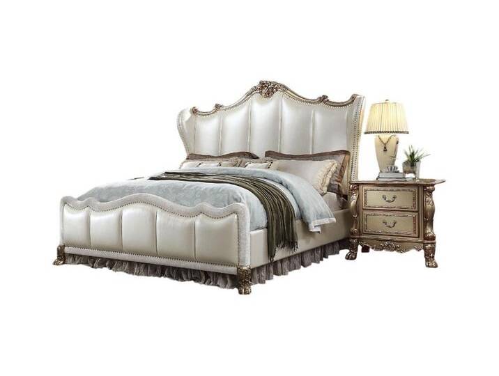 JVmoebel Schlafzimmer-Set Chesterfield Set 3tlg. Garnitur Bett + 2x Nachttische Barock Stil, Made in Europa, weiß JVmoebel Schlafzimmer-Set Chesterfield Set 3tlg. Garnitur Bett + 2x Nachttische Barock Stil, Made in Europa, weiß von OTTO