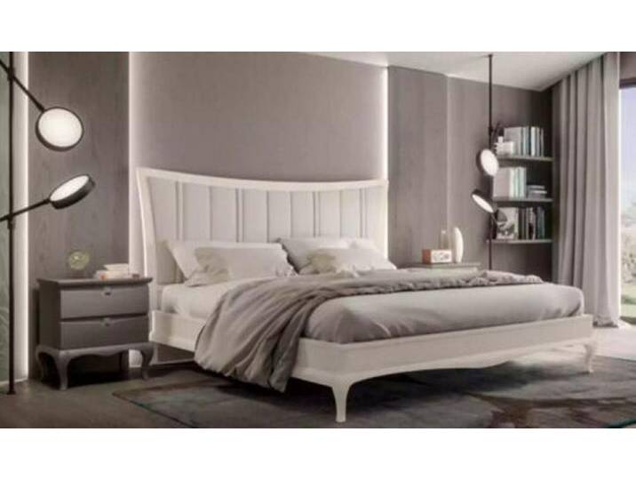 JVmoebel Schlafzimmer-Set Design Schlafzimmer 3tlg. Bett 2x Nachttische Modern Betten Möbel, (3-tlg., Bett + 2x Nachttische), Made in Europa, weiß von OTTO