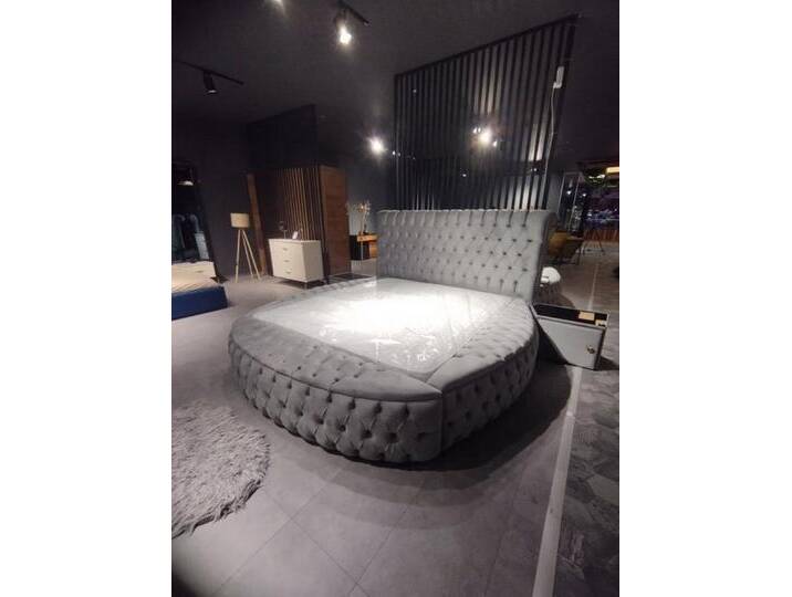 JVmoebel Schlafzimmer-Set Design Schlafzimmer Set Chesterfield Bett + 2x Nachttische Luxus, (3-tlg., Bett/2x Nachttische), Made in Europa, grau von OTTO