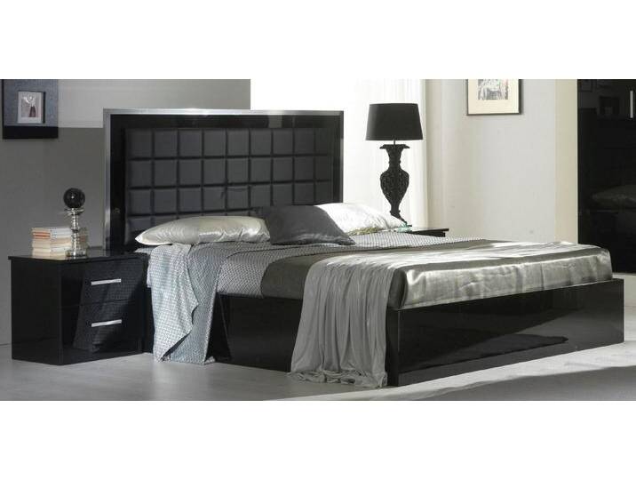 JVmoebel Schlafzimmer-Set Hochglanz Schlafzimmermöbel-Set: Bett und 2 Nachttische, (3-tlg), Made in Europa, schwarz von OTTO