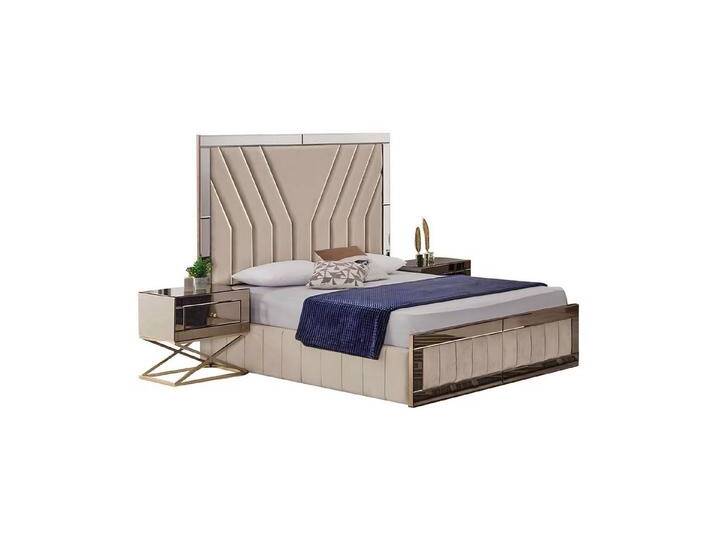 JVmoebel Schlafzimmer-Set Luxuriöses Schlafzimmer Set Designer Doppelbett Holz 2x Nachttische, (3-tlg., SchlafzimmerSet 3tlg (Bett + 2xNachttische) von OTTO
