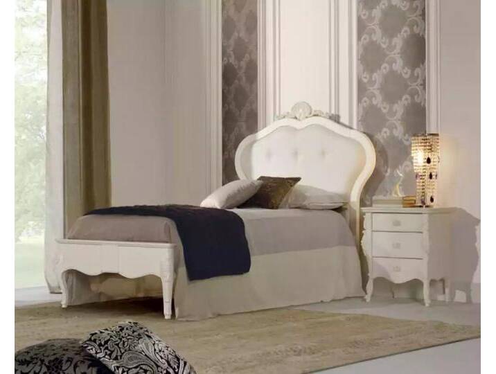 JVmoebel Schlafzimmer-Set Luxuriöses Schlafzimmer Set: 2-teiliges Nachttisch Möbelstück, (2-tlg., Bett + Nachttisch), Made in Europa, weiß von OTTO