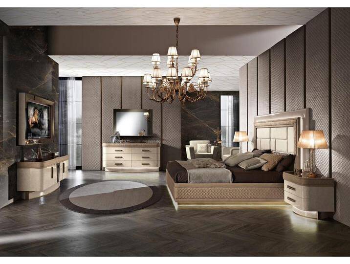 JVmoebel Schlafzimmer-Set Luxus Bett Nachttisch Kommode Schlafzimmer Set Design Italien Neu, Made in Europa, beige JVmoebel Schlafzimmer-Set Luxus Bett Nachttisch Kommode Schlafzimmer Set Design Italien Neu, Made in Europa, beige von OTTO