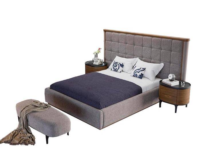JVmoebel Schlafzimmer-Set Luxus Schlafzimmer Set 4tlg Bett 2x Nachttische Bank Modern Möbel, (4-tlg., Bett + 2x Nachttische + Bank), Made in Europa von OTTO