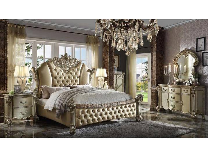 JVmoebel Schlafzimmer-Set Möbel 5tlg. Set Bett + 2x Nachttisch + Kommode + Spiegel Schlafzimmer, Made in Europa, beige JVmoebel Schlafzimmer-Set Möbel 5tlg. Set Bett + 2x Nachttisch + Kommode + Spiegel Schlafzimmer, Made in Europa, beige von OTTO