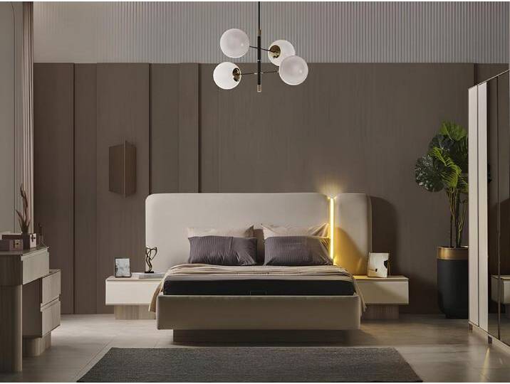 JVmoebel Schlafzimmer-Set Schlafzimmer Garnitur 6 tlg Luxus Design Bett 2x Nachttische Modern, (6-tlg., Bett + 2x Nachttische + Kleiderschrank + Schminktisch + Spiegel) von OTTO