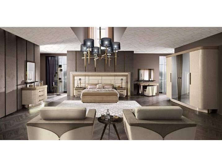 JVmoebel Schlafzimmer-Set Schlafzimmer Komplett Set Bett Nachttisch Kommode Neu Design Möbel, Made in Europa, beige JVmoebel Schlafzimmer-Set Schlafzimmer Komplett Set Bett Nachttisch Kommode Neu Design Möbel, Made in Europa, beige von OTTO