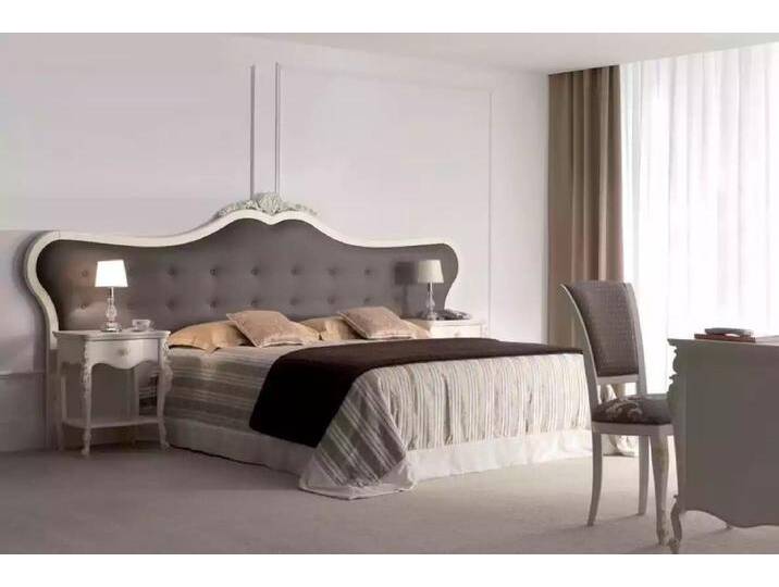 JVmoebel Schlafzimmer-Set Schlafzimmer Set mit Bett und 2 Nachttischen im klassischen Stil, (3-tlg., Bett + 2x Nachttische), Made in Europa, grau von OTTO