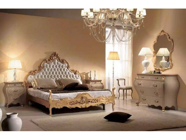 JVmoebel Schlafzimmer-Set Schlafzimmermöbel Set mit Bett, Nachttischen, Kommode und Spiegel, (5-tlg., Nur Bett + 2x Nachttische + Kommode + Spiegel) von OTTO