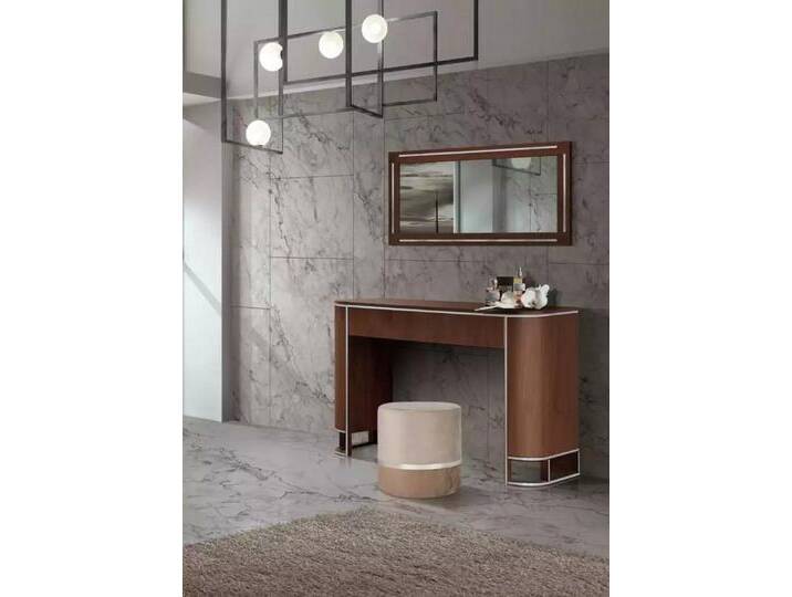 JVmoebel Schminktisch Moderne 2-teilige Designer Schminkecke mit Spiegel (2-St., 1x Schminktisch + 1x Spiegel ohne Hocker), Made in Europa, braun von OTTO