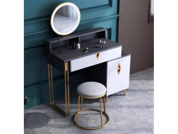 JVmoebel Schminktisch Moderne Jugendstil Möbel: Tisch, Hocker und Spiegel fürs Schlafzimmer (Schminktisch Ohne Hocker), Made in Europa, schwarz weiß von OTTO