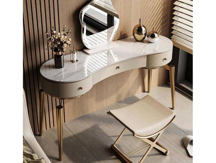 JVmoebel Schminktisch Moderner Schminktisch Schlafzimmer Möbel Frisierkommode 3x Schubladen (Schminktisch), Made in Europa, beige weiß von OTTO