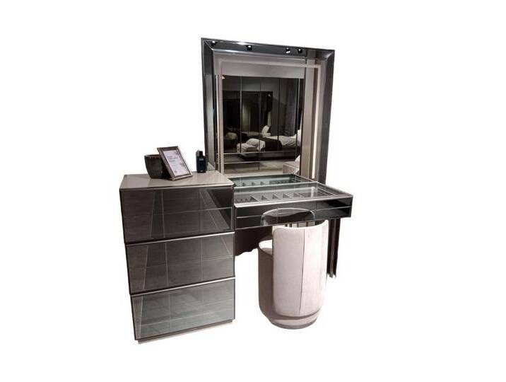 JVmoebel Schminktisch Moderner Schminktisch mit elegantem Hocker 2tlg. Konsole Tisch Sofort (Schminktisch mit Hocker), Made in Europa, grau von OTTO