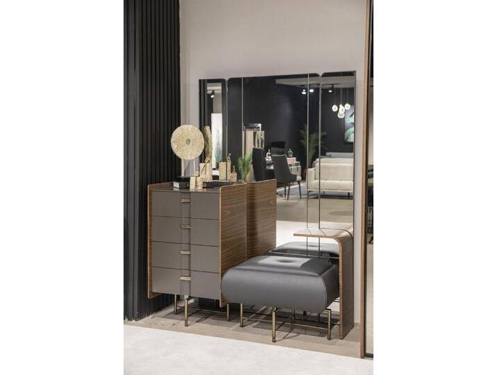 JVmoebel Schminktisch Set Konsole Spiegel Schlafzimmer Möbel Design Hocker modern (Schminktisch / Hocker), Made in Europa, grau von OTTO