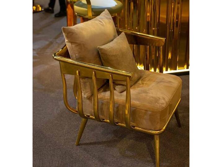 JVmoebel Sessel Design Sessel Metall Lounge Club Neu Garnitur Stuhl Stühle Relax (1-St., Sessel), Made in Europa, goldfarben von OTTO