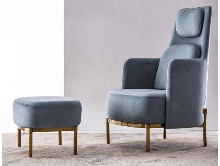 JVmoebel Sessel Moderner Lounge-Stuhl mit grauem Leder-Textil-Polster, Made in Europa, grau von OTTO