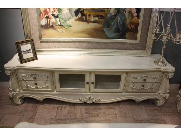 JVmoebel Sideboard Klassisches Holz-TV-Lowboard mit Glas, Barock-Stil für Wohnzimmer, Made in Europa, weiß JVmoebel Sideboard Klassisches Holz-TV-Lowboard mit Glas, Barock-Stil für Wohnzimmer, Made in Europa, weiß von OTTO