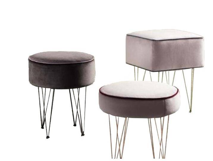 JVmoebel Sitzhocker 3x Hocker Pouf Puff Sitzpouf Textil Stoff Fußhocker Ottomane Italien, Made in Europa, lila von OTTO