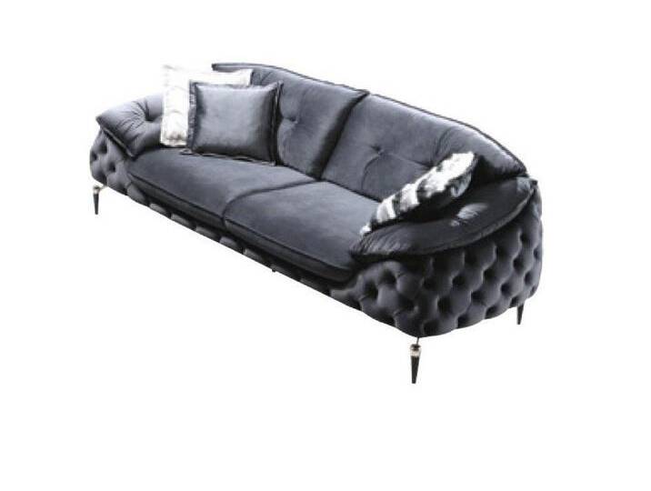 JVmoebel Chesterfield-Sofa Chesterfield Schlafsofa Dreisitzer Textil Leder Couch, Made in Europa, schwarz von OTTO